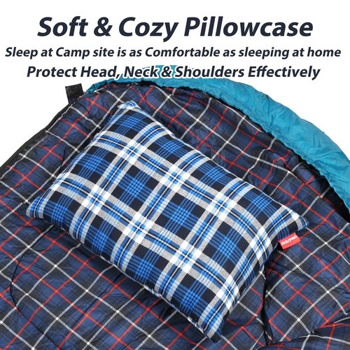 RISEPRO Outdoor Camping Pillow Lightweight, Compressible, Flannel Travel Pillow Cases, Washable Removable Pillow Cover Camping and Backpacking Blue