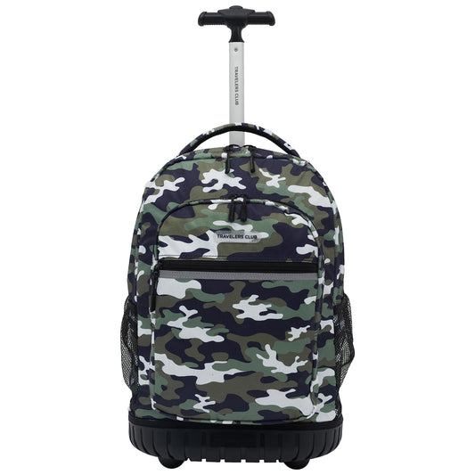 Travelers Club Rolling Backpack, Camo, 18 Inch