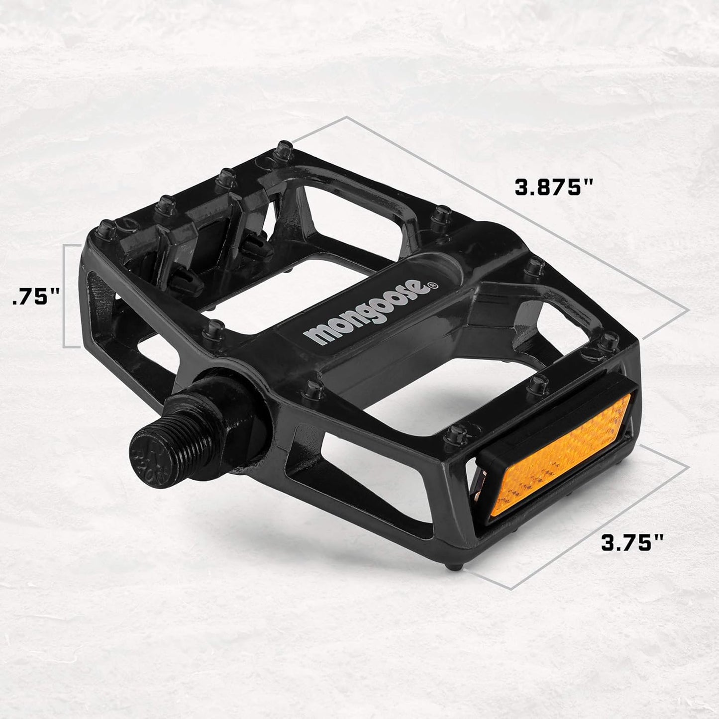 Mongoose Mountain Bike Pedals, Black or Blue, Set of 2, Lightweight and Durable Alloy Stands Up to Tough Riding, with Reflectors, Fits 1/2" or 9/16" Cranks, Easy Installation, Replacement Bike Pedals