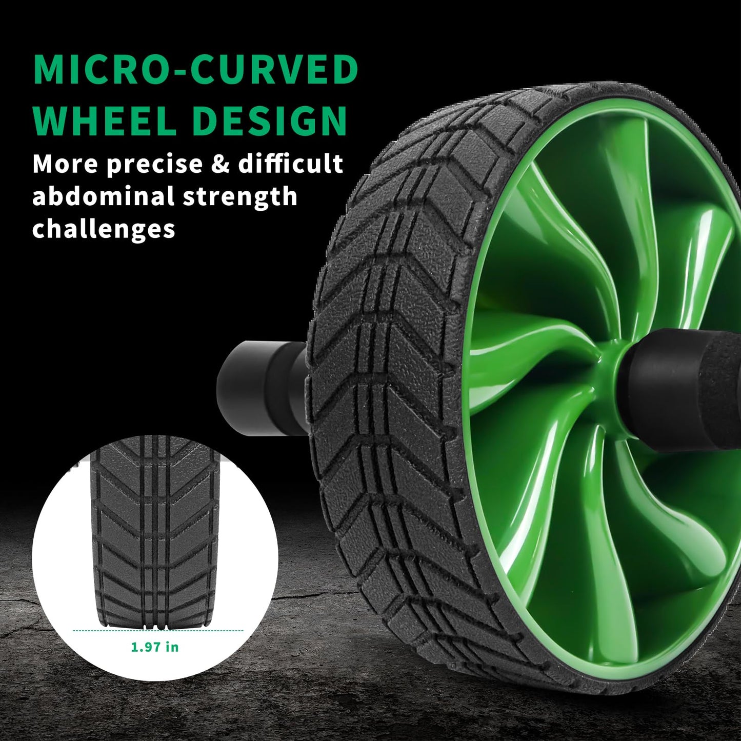 Ab Roller Wheel - AGREJO Ab Workout Equipment for Abdominal & Core Strength Training, Home Gym Fitness Equipment, Exercise Wheel for Men Women (Green)