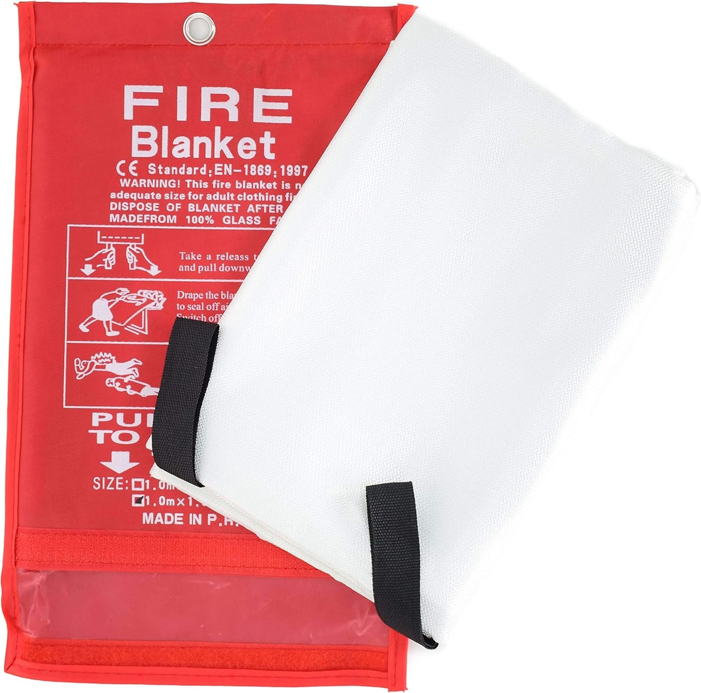 Parcil Safety PD-452 Emergency Fire Blanket (Pack of 2) Car Emergency Kit Fire Extinguisher for Home & Kitchen, Woven Fiberglass Household Essentials, Chemical Free, No Mess, Large