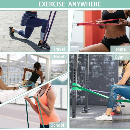 LELE LIFE 6Pcs Resistance Bands for Working Out, Heavy Duty Pull Up Bands, Exercise Bands, Workout Bands, Stretch Bands for Exercise, Resistance Band Set for Fitness Physical Therapy Home Gym
