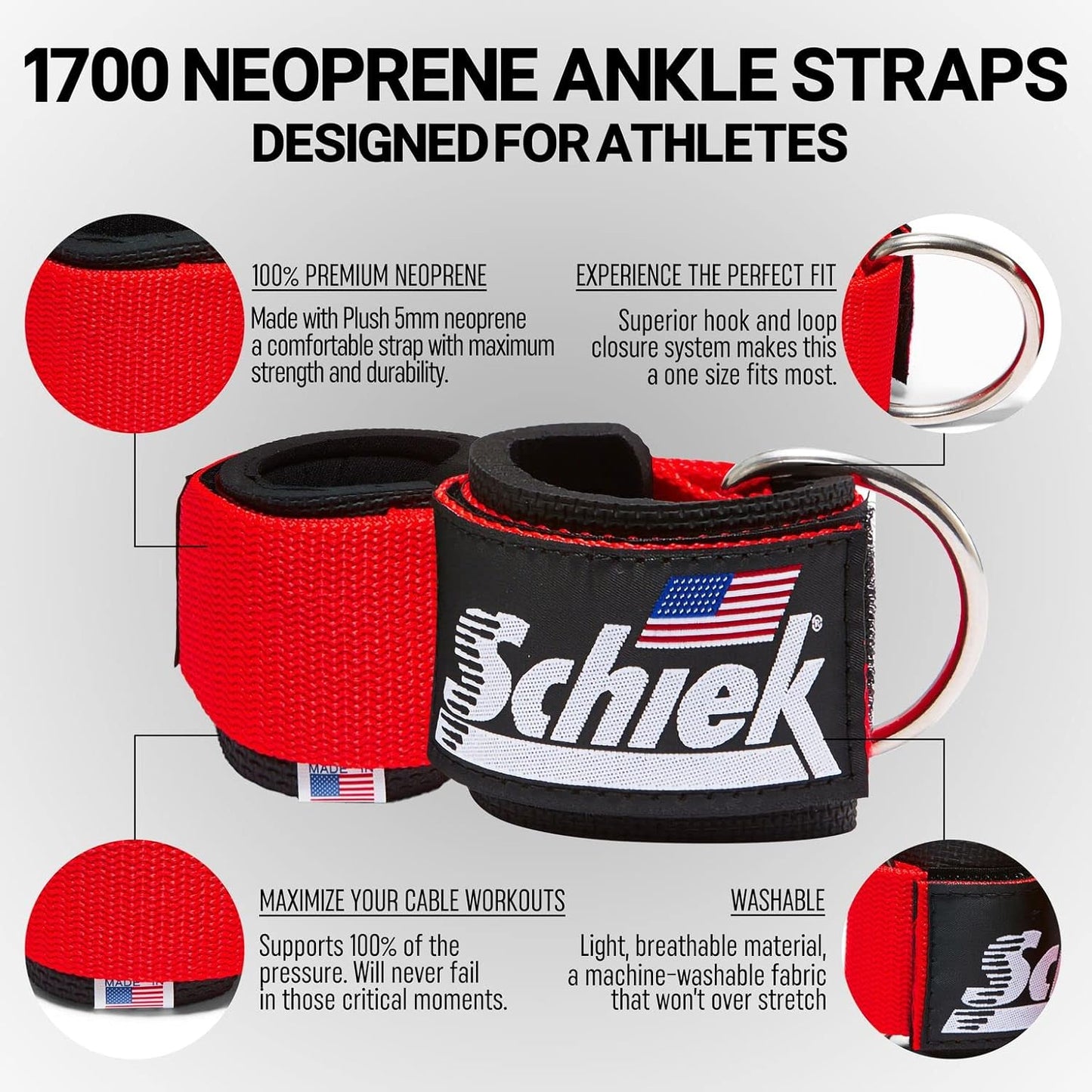 Schiek Sports Model 1700 Neoprene Ankle Straps