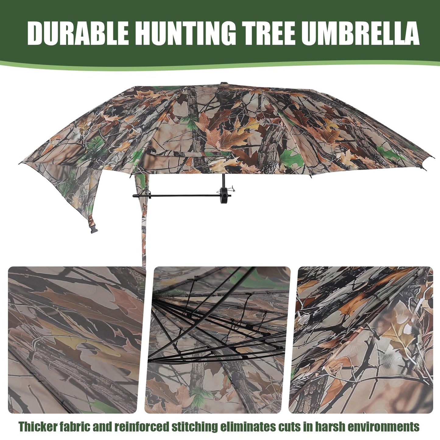 Kalkal Tree Stand Umbrella, 58" Wide Camo Hunting Umbrella for Tree Stand, Weather-Resistant Treestand Roof Quick Set, Portable Hunting Accessories