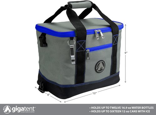 GigaTent Insulated Collapsible Cooler – Soft Lunch Box with Bottle Opener for Camping, Beach and Travel – Lightweight and Tear Resistant Fabric (Small - 12" W, 9" H, 8" D, Blue)