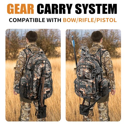 UNIHIMAL Hunting Backpack for Men, Waterproof Camo Backpacks for Hunt with Rain Cover, Durable Large Capacity Day Pack Hunting Gear Accessories for Men