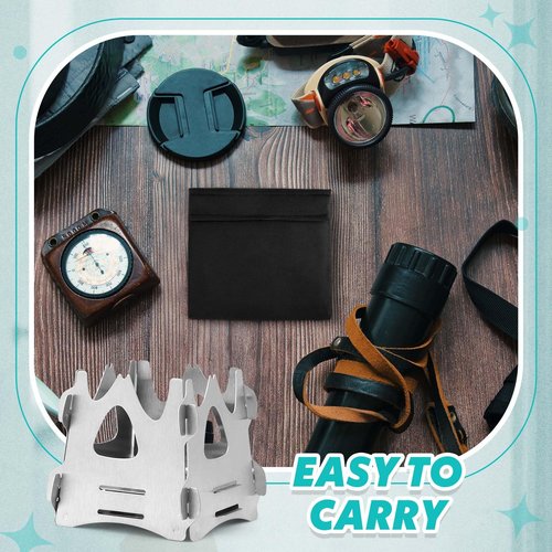 Blulu 2 Pcs Foldable Stove Portable Camping Stove for Outdoor Cooking, Lightweight Easy to Assemble Stove for Camping Backpacking Hunting Hiking Picnic, 2.9 x 2.4 x 3.1 Inches