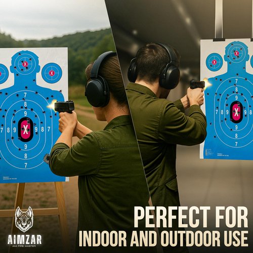 Heavy Duty Shooting Targets for Shooting Range - Indoors & Outdoor Targets for Gun Range and Pistol Shooting - Handgun Accessories, 20