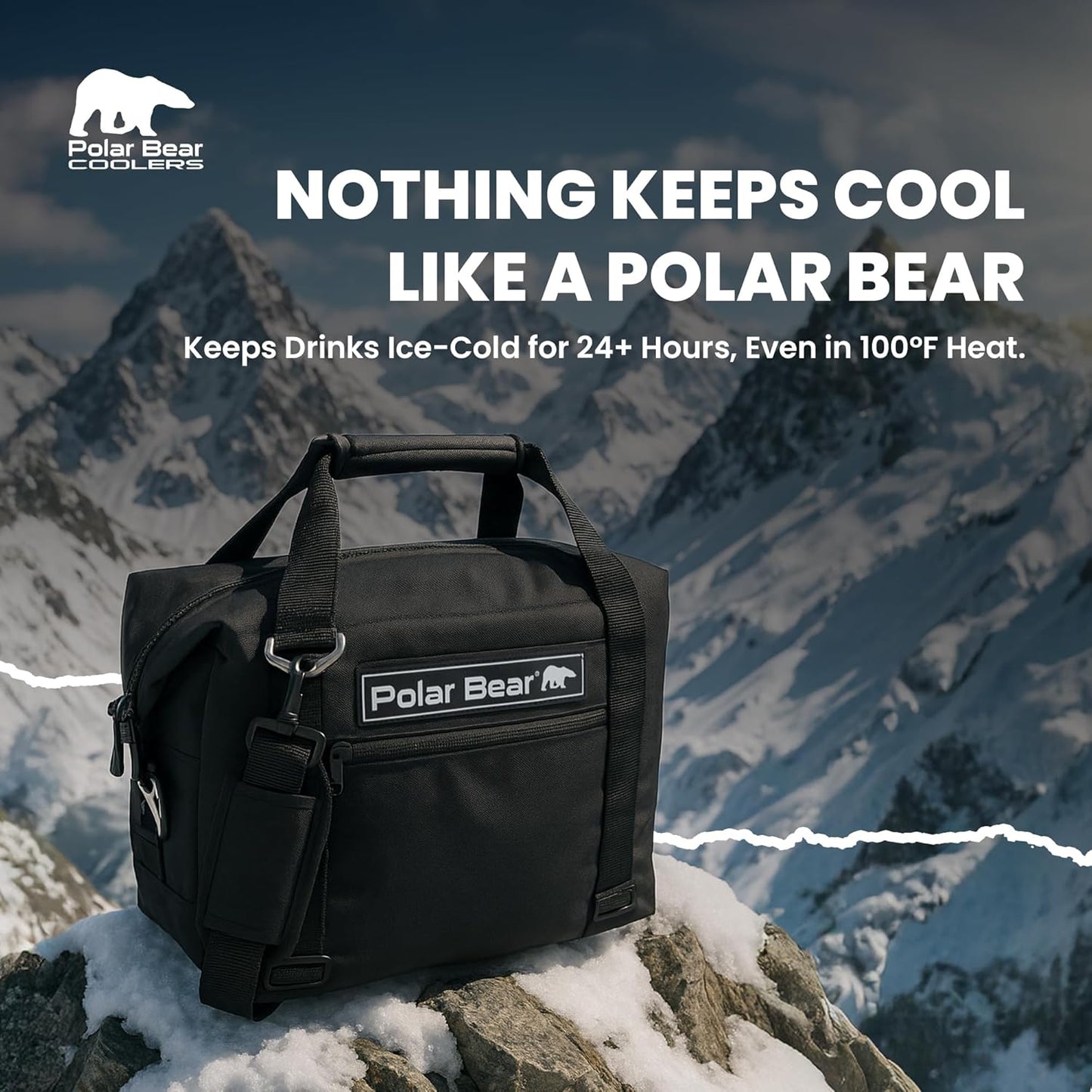 Polar Bear Coolers - Original Nylon Soft Cooler Bag - Insulated Leak Proof Beach Cooler Bag, Small Thermal Bags for Travel - Heavy Duty & Portable - Sweat Proof Picnic Carrier