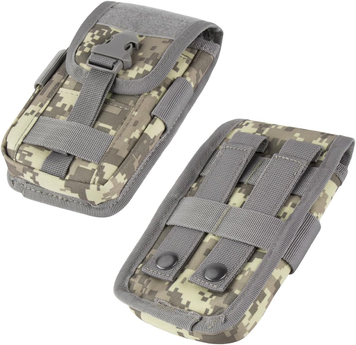 IronSeals Tactical Phone Holster Pouch, Tactical Smartphone Pouches Cellphone Case Molle Gadget Bag Molle Attachment Belt Holder Waist Bag for 4.7"-6.9" with US Flag Patch for iPhone 16 Pro/15 Pro