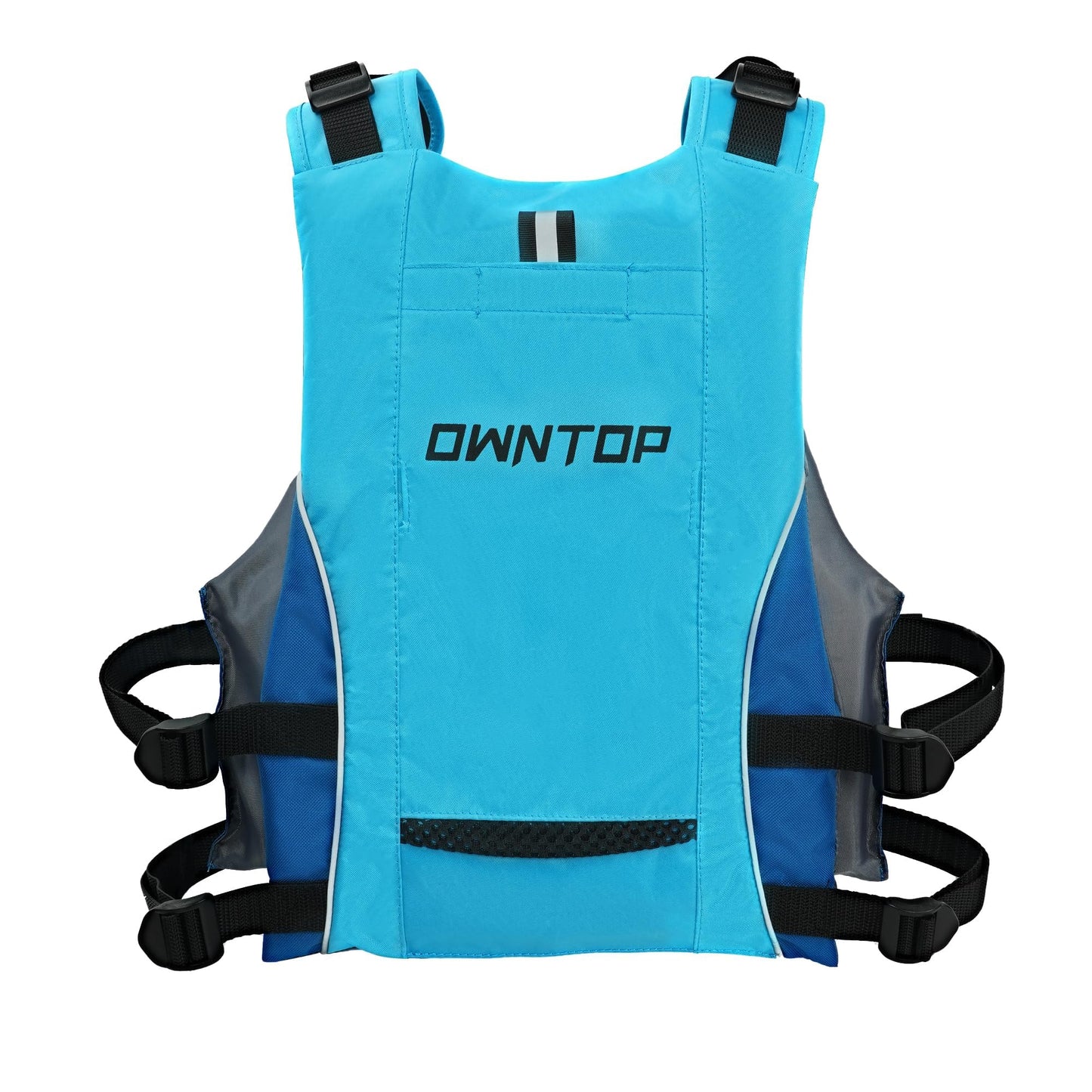 Owntop Swim Vest Youth 75-125 lbs, Lightweight Kayak Kids Swim Jacket Boys Grils, Hydration Pocket for Wakeboard, Boating, Fishing, Water Sports (Blue, XS/S)