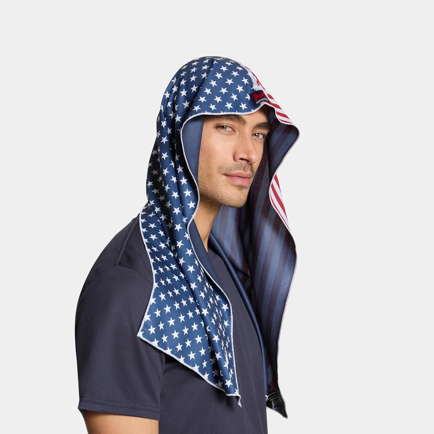 MISSION Cooling Hoodie Towel- Hood Towel, Evaporative Cool Technology, Cools Instantly When Wet, UPF 50 Sun Protection, Contours Your Head to Stay in Place, Great for Sports, Fitness, Gym