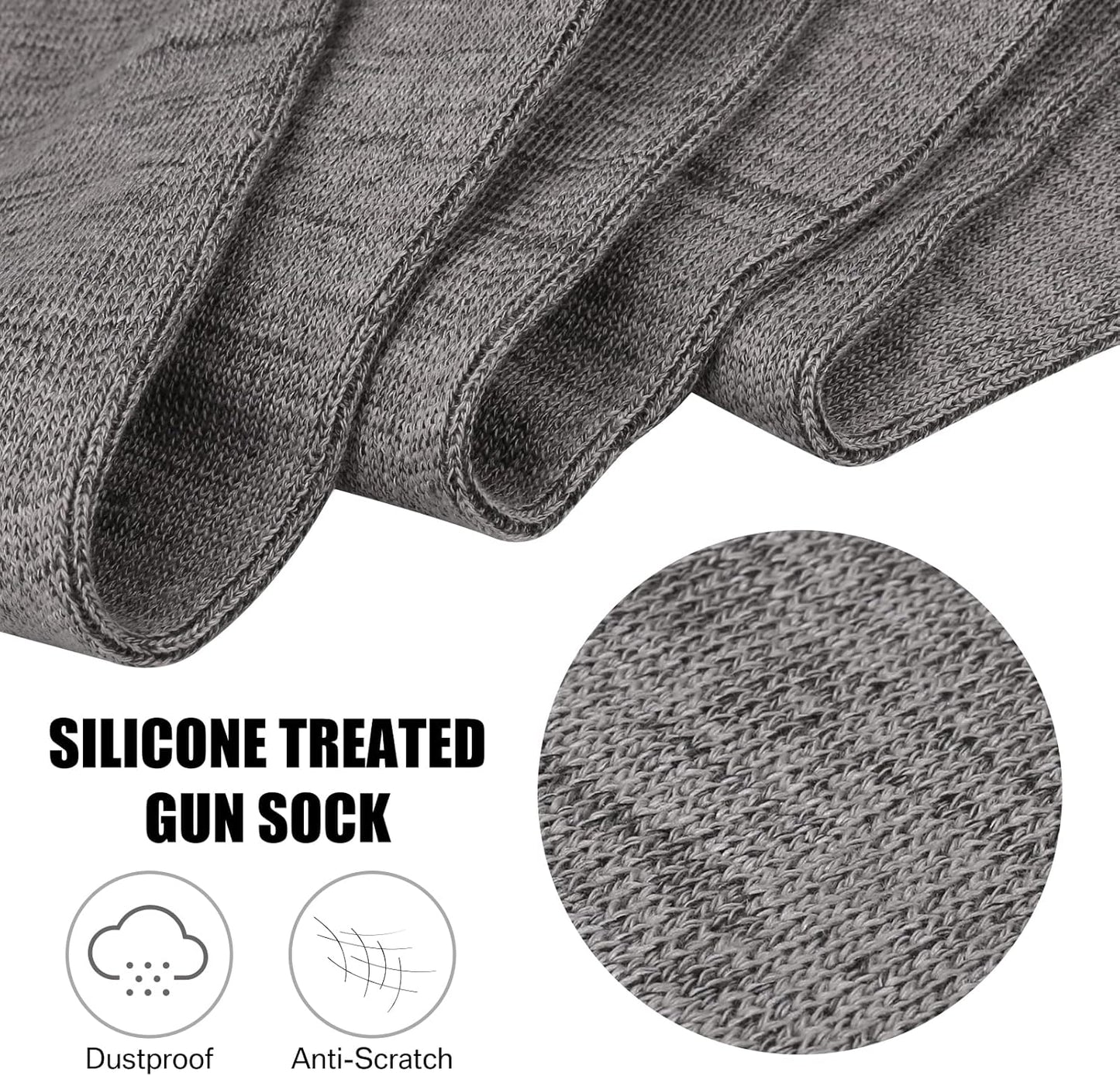 Yeahmart Silicone Treated Gun Sock 52" Rifle/Shotgun Shooting Oil Air Bag Slip Cover (1,3 and 6-Pack)