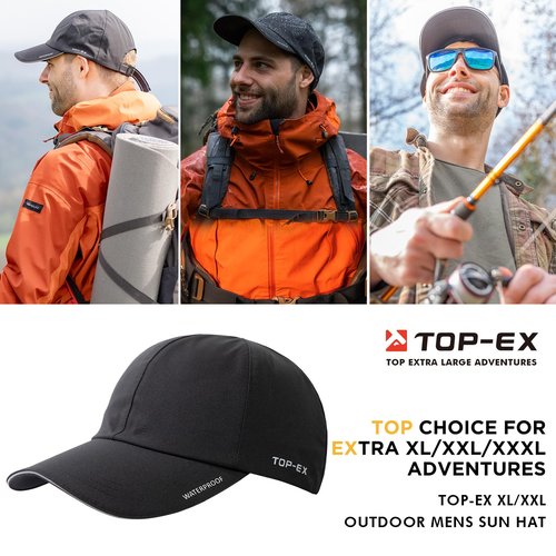 TOP-EX XL XXL Oversized Waterproof Men Women Navy Running Hydro Cooling Hat Baseball Cap for Large Heads