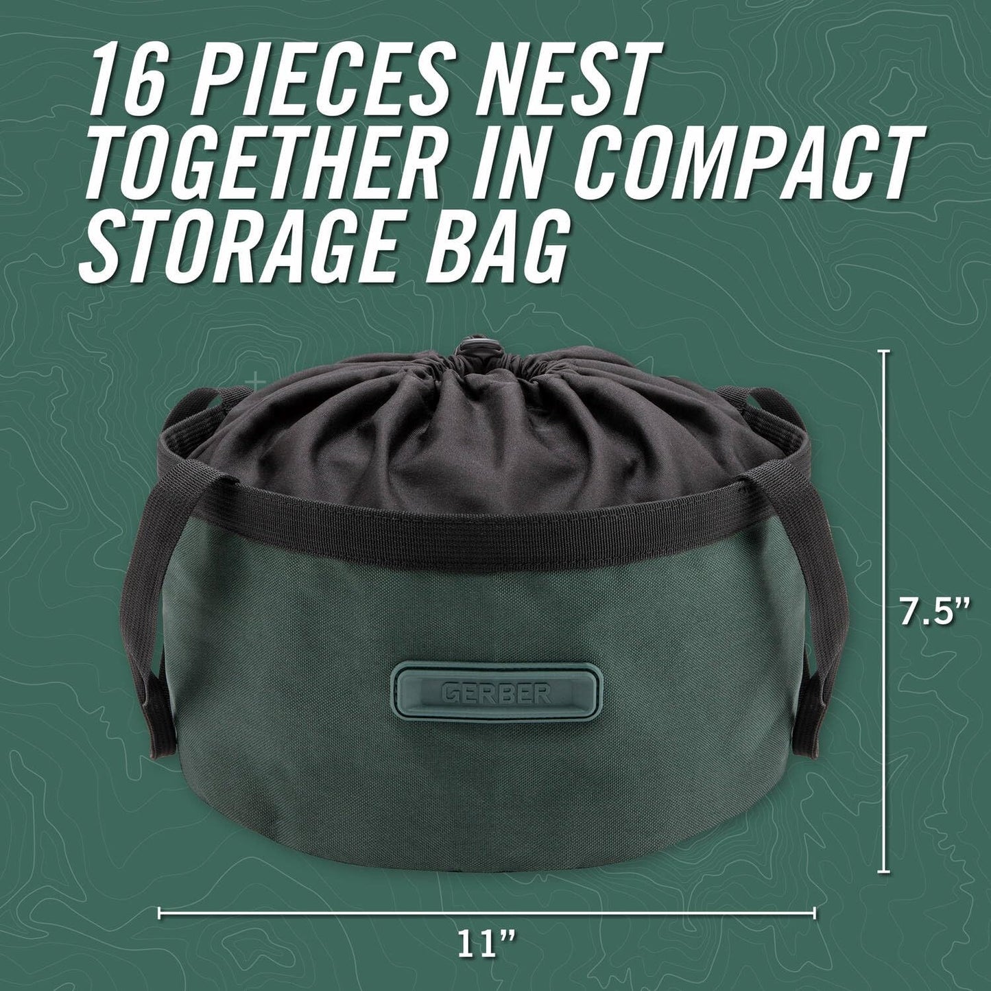 Gerber Gear ComplEAT Cook Set - Dishwasher-Safe Camping Cookware for Outdoor Cooking - Includes Saute Pan, Stock Pot, 4 Plates, 4 Bowls, Mixing Bowl & More