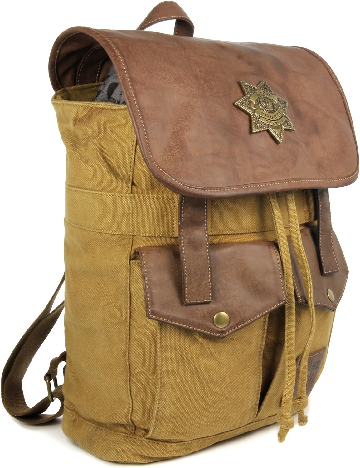 Rick Grimes Sheriff Backpack - The Walking Dead Brown Bag for Fans