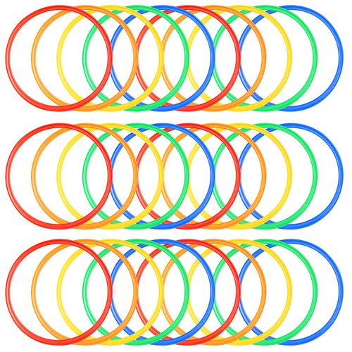 Deekin 40 Pcs Agility Rings Speed and Agility Training Rings Exercise Speed Circle Jumping Hoops for Training Toss Equipment, 15"(Multicolored)