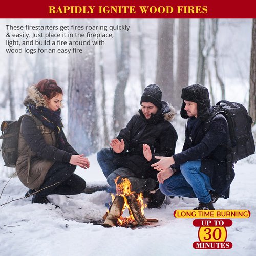Duraflamme Firelighters for Indoor & Outdoor Use–Easy Use Firelighter for Quick Ignition–Versatile Lighter for Barbecue Fire Pit Fireplace & Camp Fire–12pk W/ Satisfying Customers Travel Tissue Pack