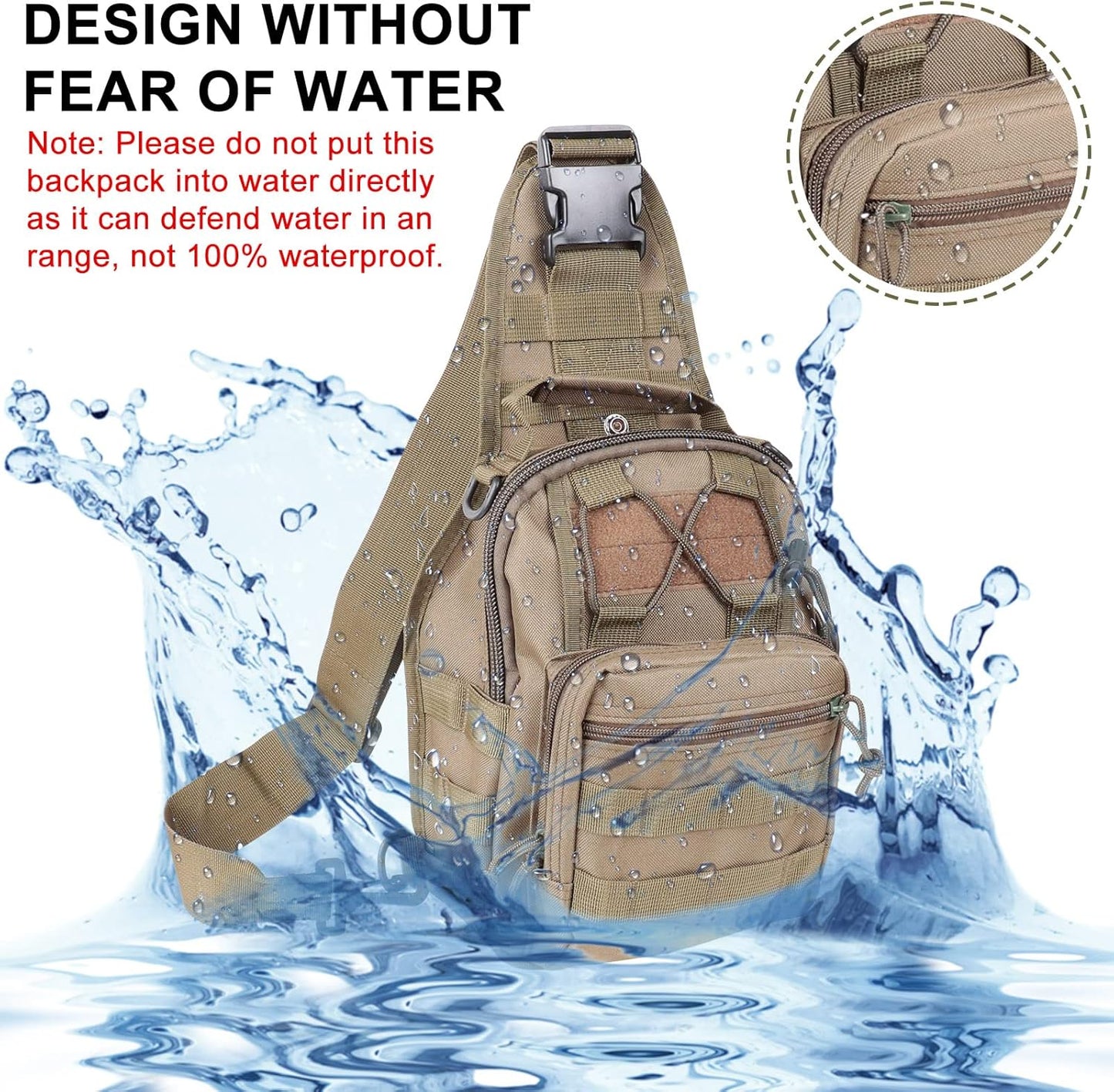 Tactical Waterproof Sling Backpack - Molle Crossbody Chest Bag for Outdoor EDC