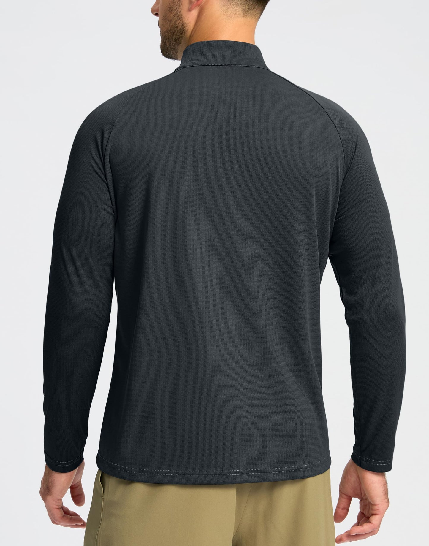 G Gradual Men's Running Shirts Long Sleeve Athletic Shirt Lightweight Quick Dry Quarter Zip Pullover for Men Workout Gym Golf(Dark Grey,L)