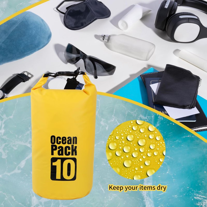 KINGS KRAFT Dry Bag Waterproof for Women Men,20L Rolled Lightweight Dry Storage Bag Backpack with Phone Case for Travel,Swimming,Boating, Kayaking,Camping & Beach,Yellow
