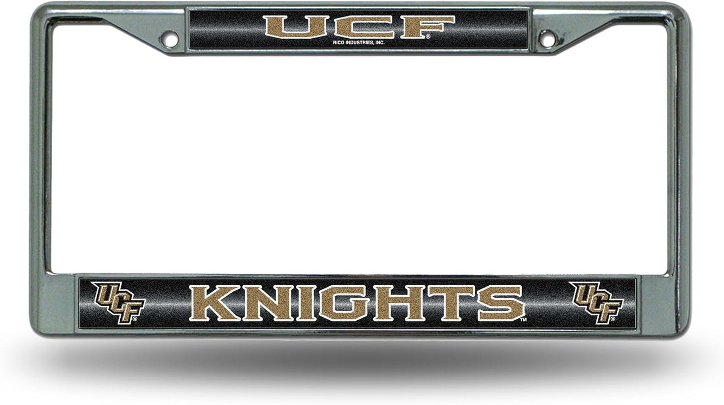 Rico Industries NCAA 12" x 6" Silver Bling Chrome Car/Truck/SUV Auto Accessory