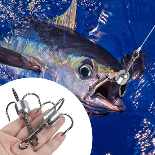 Snagging Hooks Snagging Weighted Treble Hooks,5pcs/Pack Treble Fishing Hooks 4 Sizes 1oz,1.25oz,1.5oz,2.5oz for Saltwater Freshwater (5/0-5pcs)