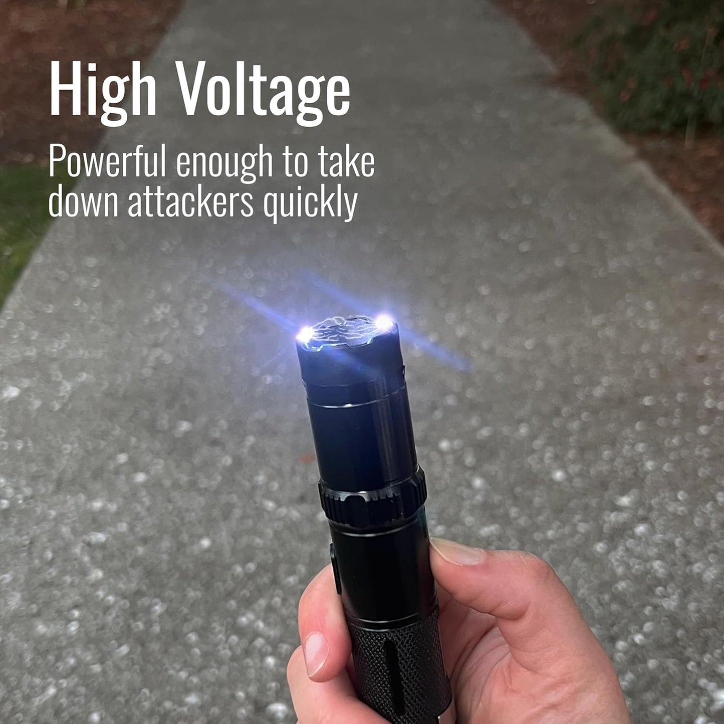 Rechargeable Mace Stun Gun for Self Defense - High Voltage with Bright LED Light