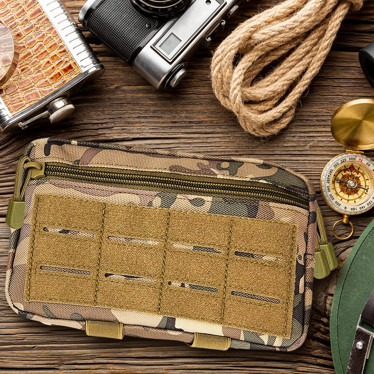 GearHill Tactical Admin Pouch, Molle Utility Pouch, Premium Quality Nylon 1000d Materials Tactical Vest Pouch, Multi-Purpose EDC Pouch Organizer (Camaflouge)