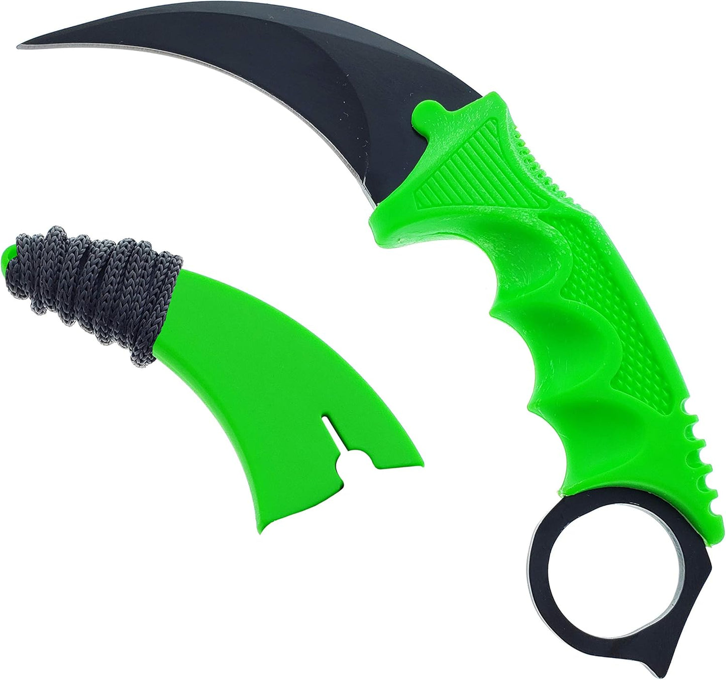 Falcon 7.5" CSGO Tactical Fixed Blade With ABS Sheath and Cord. For Collection, Gift, and Outdoors Camping Cut Ropes, Branches (Red Spider Web)