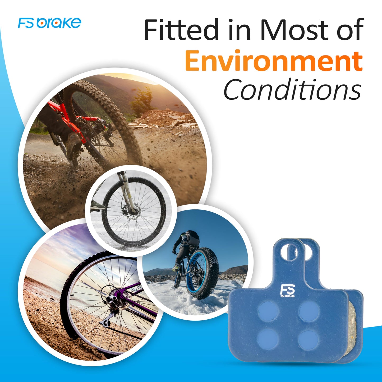 FS-DB1 Hybrid Ceramic-Carbon Disc Brake Pads Compatible with SRAM Elixir 1/3/5/7/9/R, XX/XO, DB1/DB3/DB5, Level T/TL/TLM B1/Ultimate B1