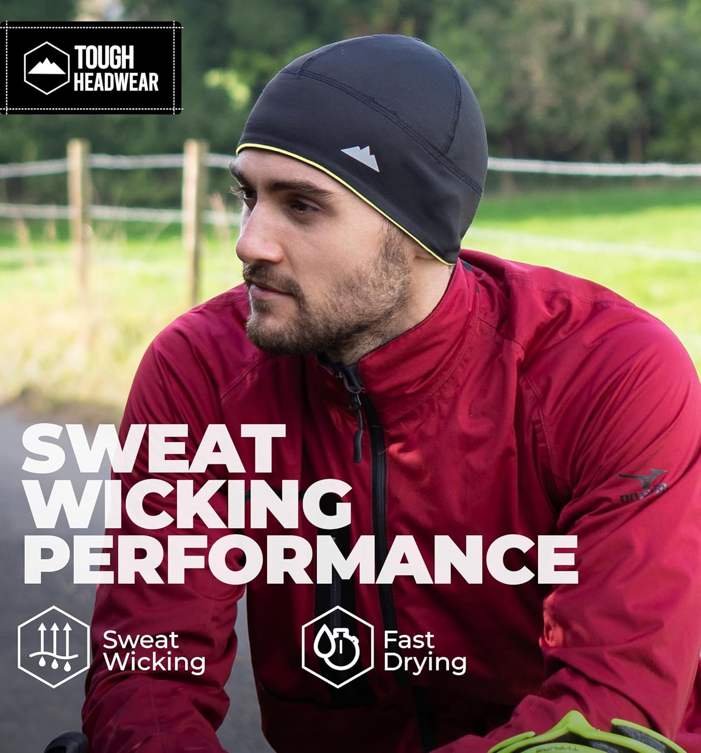 Tough Headwear Skull Cap for Men - Beanie Hats - Skully Beanie Cap - Cooling Skull Caps for Men Locs Sweat Dreads Running