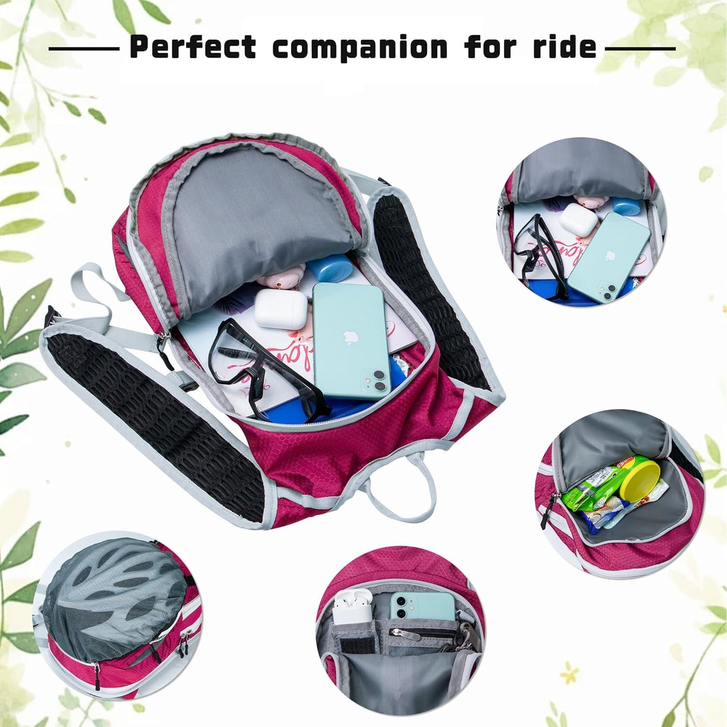 ONTYZZ Bicycle Backpack 12L Unisex Nylon Waterproof Bicycle Shoulder Rucksack Travel Backpack