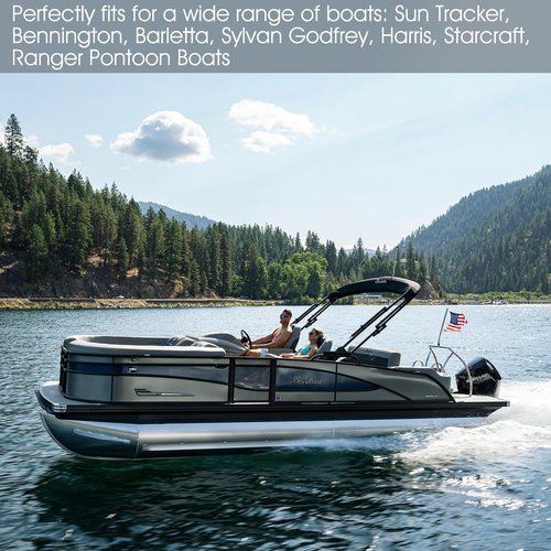 Pontoon Boat Mirror Rear View Pontoon Mirror for Marine Water Skiing,4.7" x 12.2" Extra Large Boat Rear view 360° Adjustable Stable,Easy Clamp on Rail