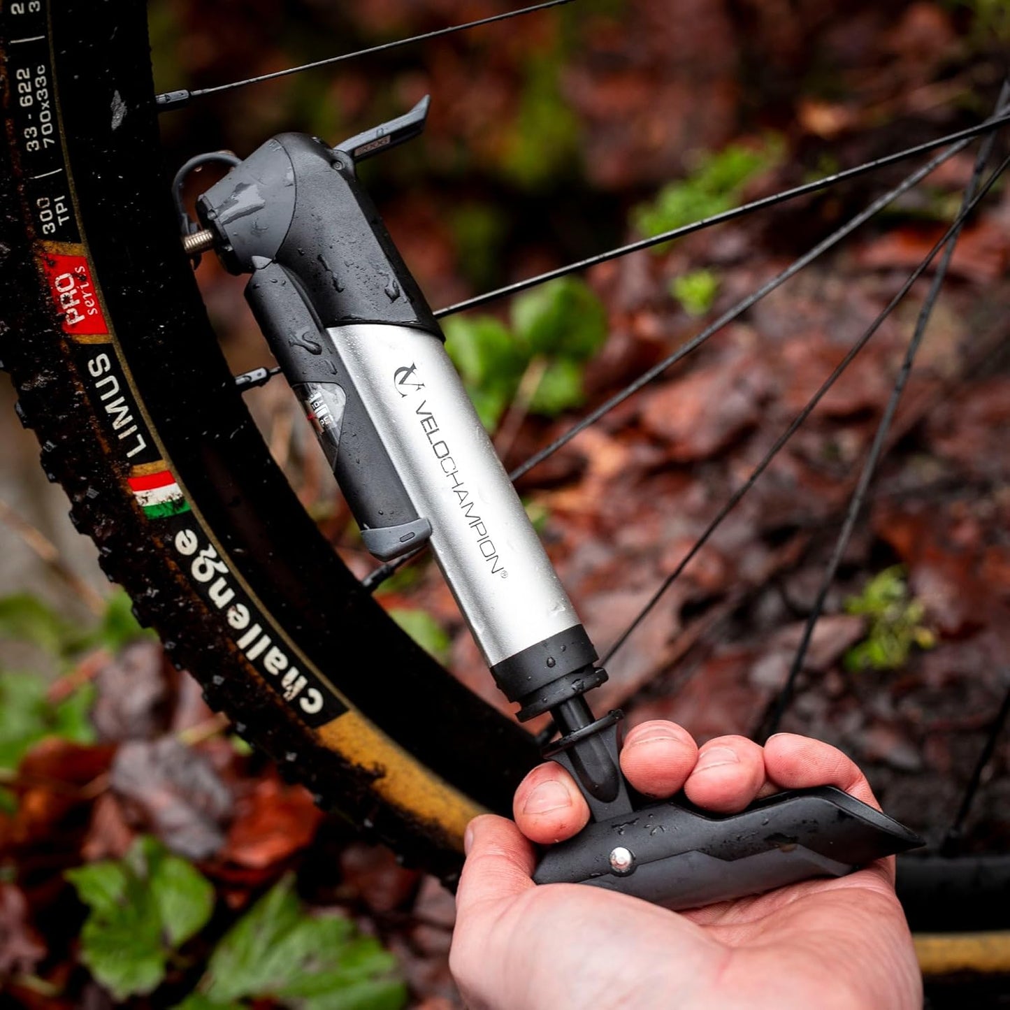 VeloChampion Alloy Mini Bike Pump Suitable for Presta, Schrader and Dunlop - Portable, Compact, Durable and Easy to Use