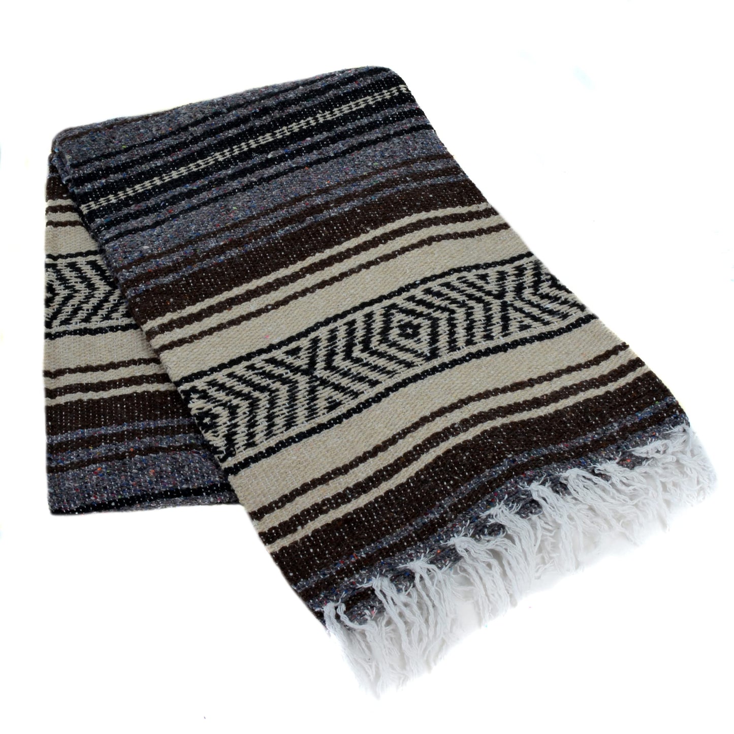 La Montana Mexican Blankets and Throws, 10 Pack, 74"x50" - Made in Mexico, Lightweight Yoga Blanket for Schools, Studios, Outdoors, Camping, Picnic, Decor - Machine Washable, Neutrals