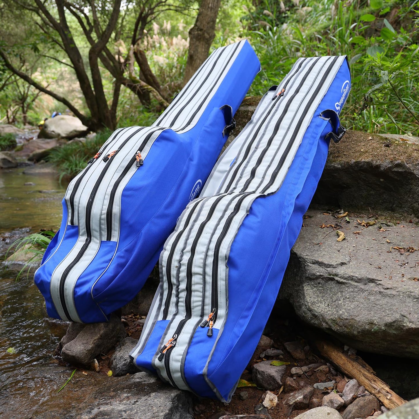 Sougayilang Fishing Rod Bag - 3 Layer Organizer Case for Travel - 170cm/69in