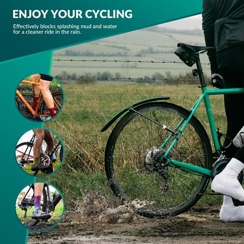 ROCKBROS Bike Fenders 2 Pack Front and Rear Quick Release Lightweight Road Bicycle Fenders 700C Universal Bike Mud Guard Adjustable Easy to Install