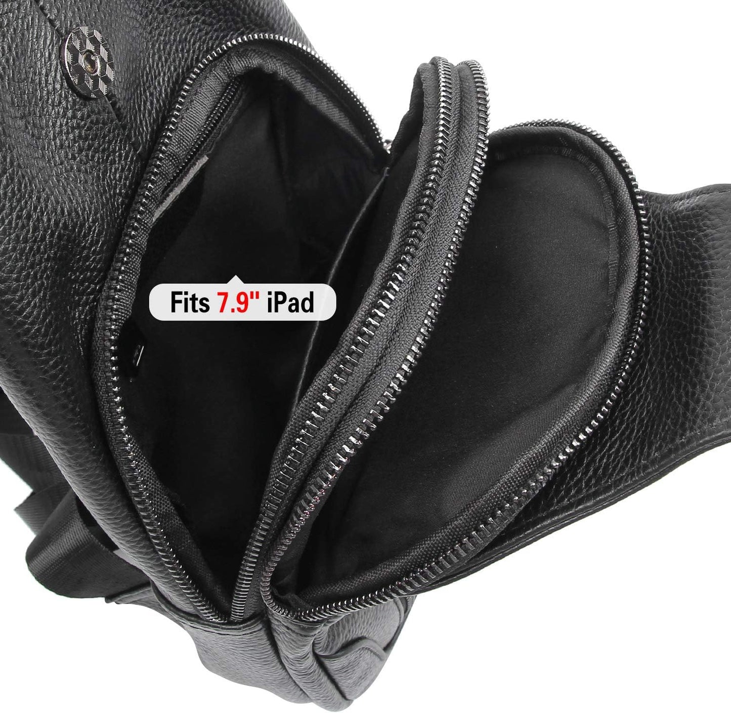 Full Grain Leather Crossbody Sling Bag Chest Backpack Outdoor Travel Hiking Sports Daypacks