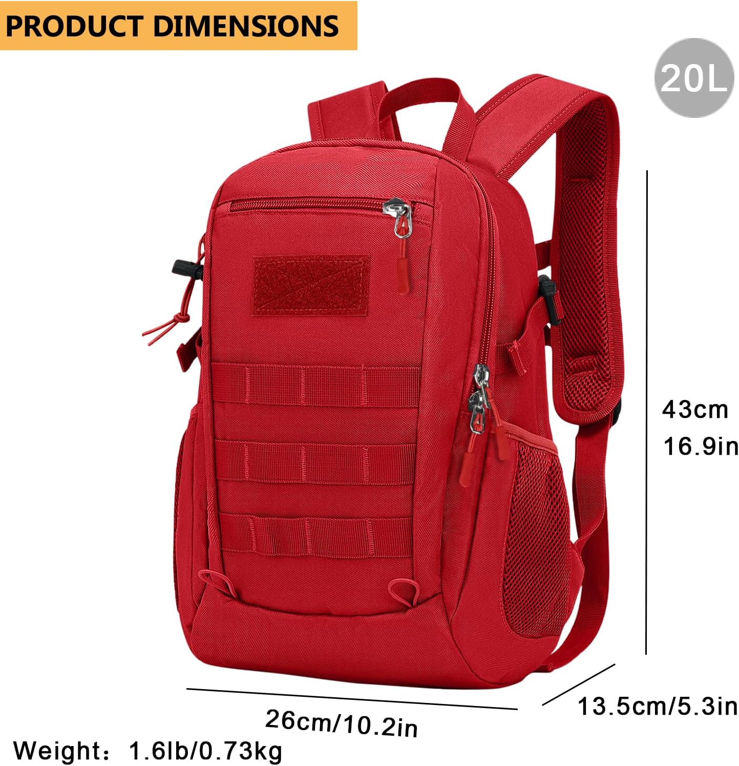ArcEnCiel 10L/20L Mini X-Small Tactical Backpack MOLLE Daypack Gear Pack Camping Bag with Patch