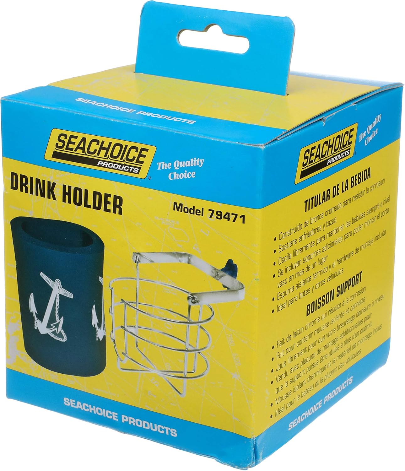 Seachoice Boat Beverage Holder, Thermal Insulator, Chrome Plated Brass