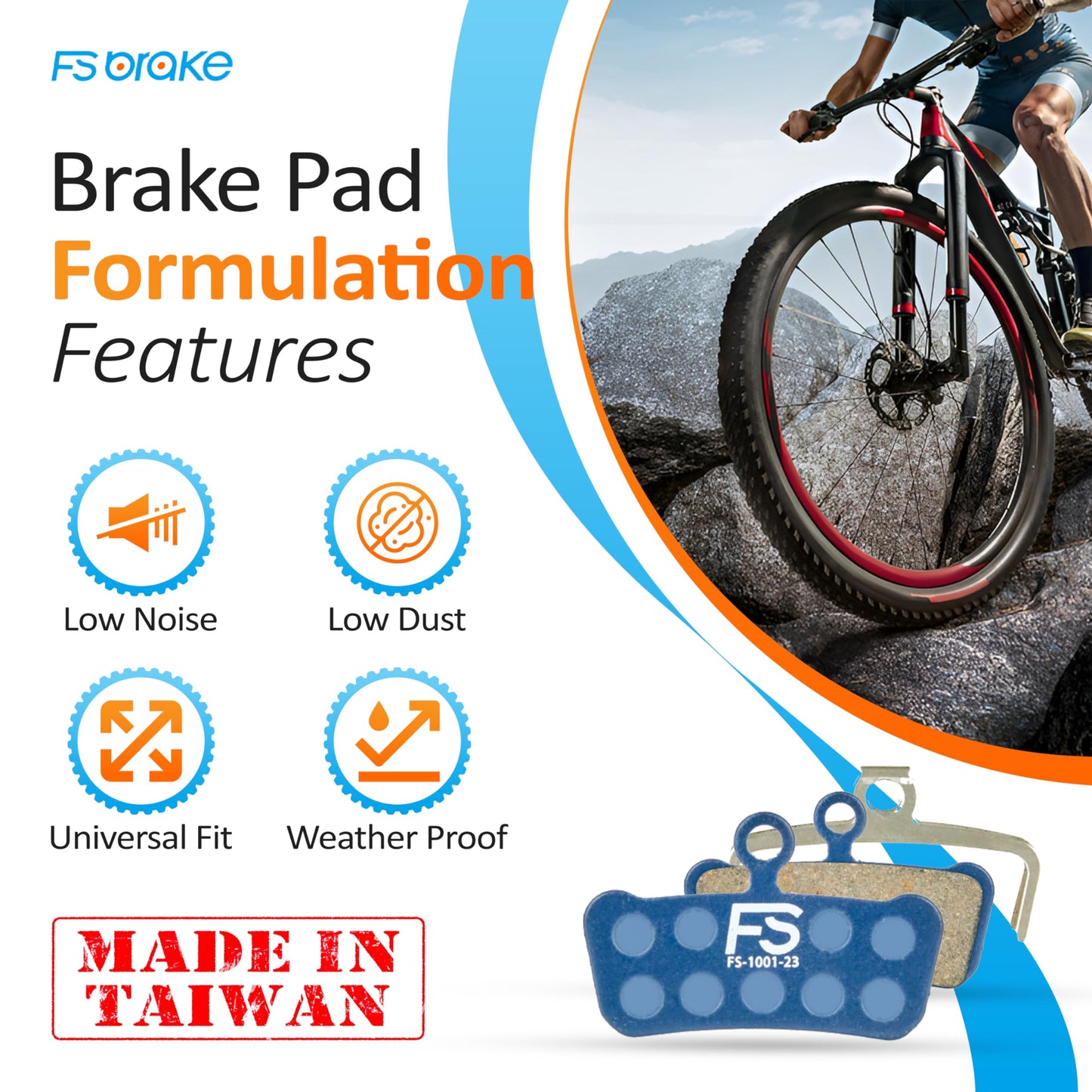 FS-EEX Hybrid Ceramic-Carbon Disc Pads Compatible with SRAM G2 / Guide R/RS/RSC, Avid Elixir 7/9/XO | Precision Braking for MTB, eMTB, XC, Trail & Racing