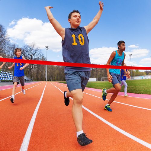 PATIKIL Finish Line Satin Ribbon 26ft x 2in, 2 Pack Polyester Fabric Tape with Whistle for Outdoor Athletics Sprint Running Race Sport