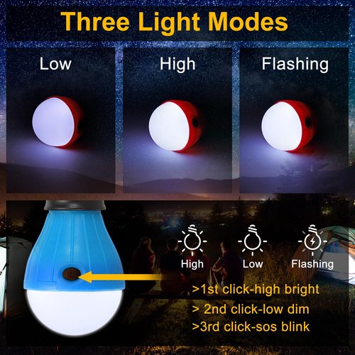 PATIKIL Tent Lantern, 2 Pack Portable Camping Light LED Camping Lantern for Backpacking Camping Hiking, 5.71" x 2.05", Blue