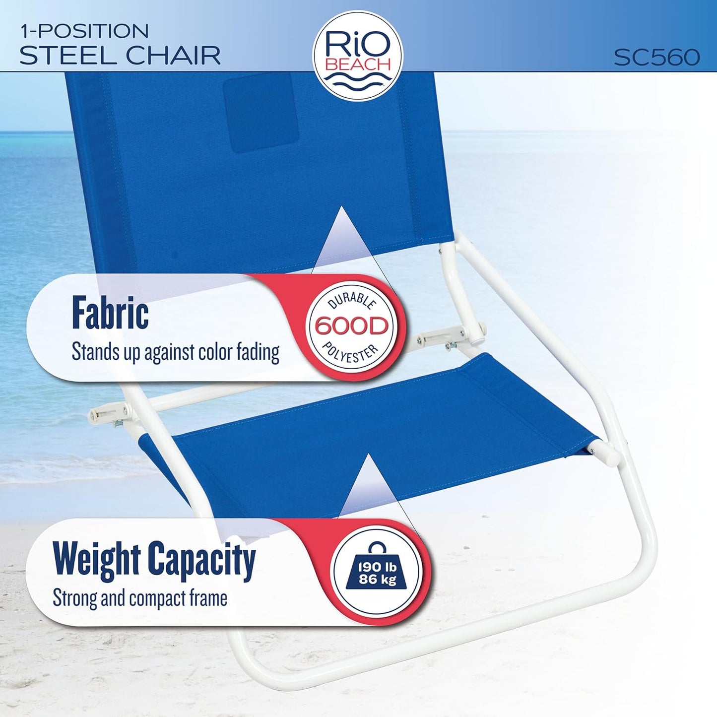 Rio Brands Wave Low Profile Beach Chair
