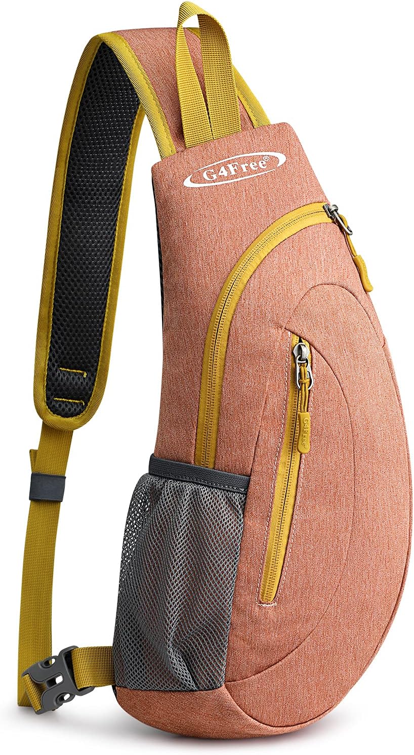 G4Free Sling Bag for Men Women, Small Crossbody Backpack Lightweight Chest Shoulder Bags for Travel, Outdoor and Sports (Black)