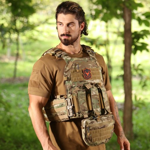 Tuxapo Tactical Molle Vest for Big Men with Quick Release Front Pouch Set Heavy-Duty Detachable and Reassembleable