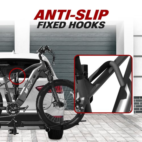 BV Bike Hitch Mount Rack Carrier for Car, Truck, SUV - Tray Style Smart Tilting Design (Standard/Fat Tire 2 Bike)