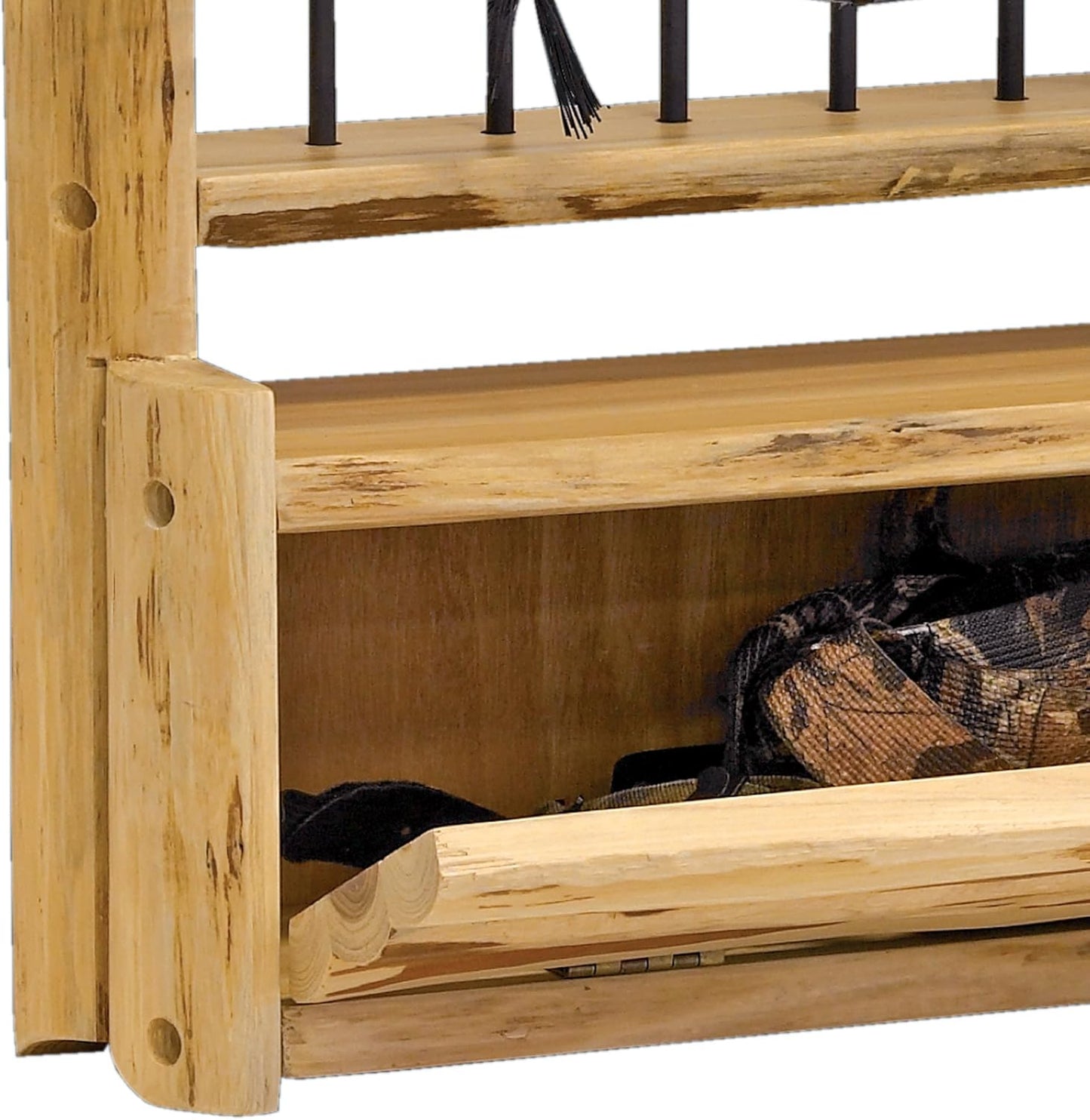 Rush Creek Creations- Rustic 2 Compound Bow Holder Archery, 12 Arrow Holder Wall Mount Storage, Bow Rack Wall Display with Accessories Compartment, Handcrafted, Durable Material, 39"L x 31.5"W x 5.3"D
