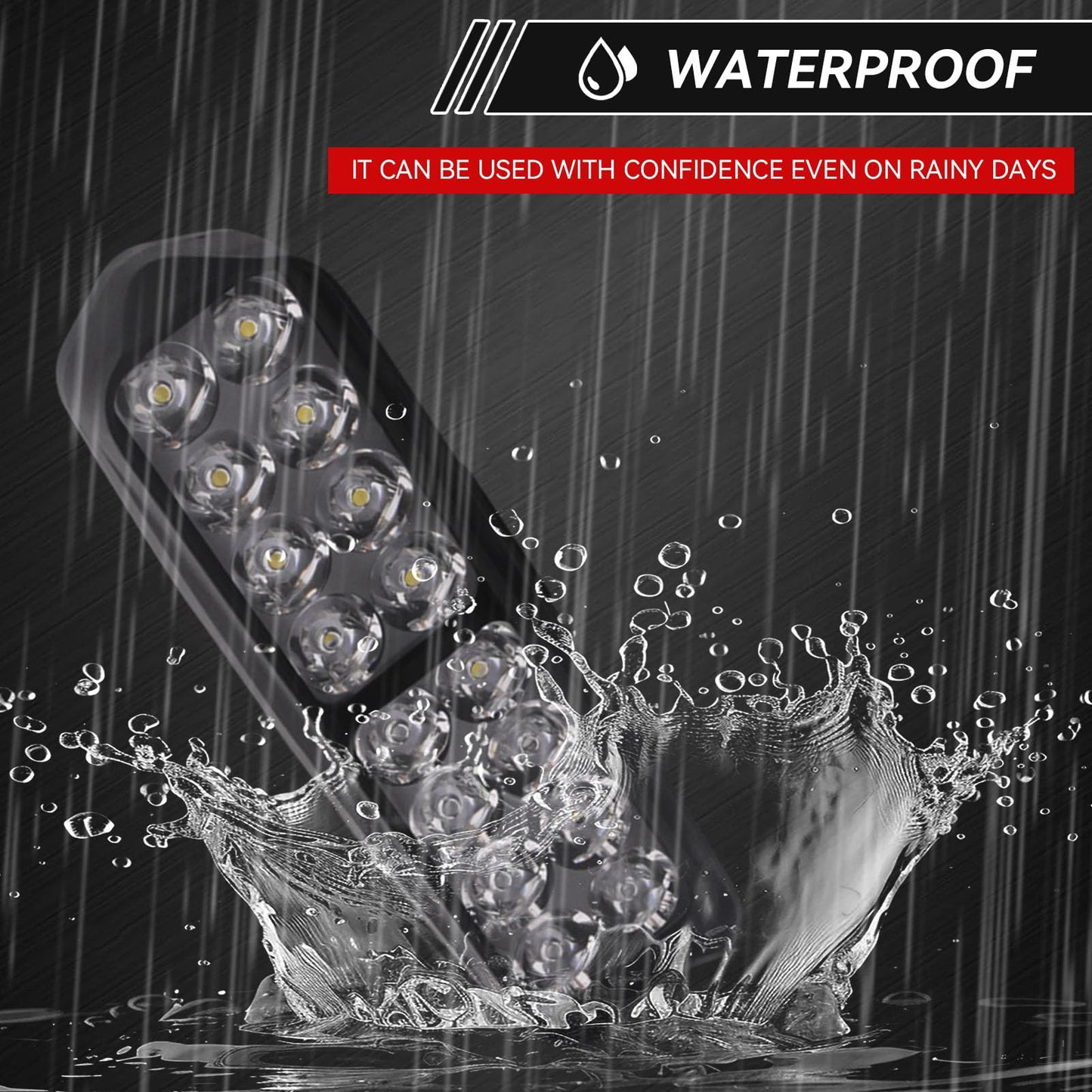 Frdhee Motorcycle LED Light, Universal High Brightness 12V-80V Electric Tricycle LED Light Headlights Conversion Light for Motorcycle, Electric Bike, Tricycle(16LED)